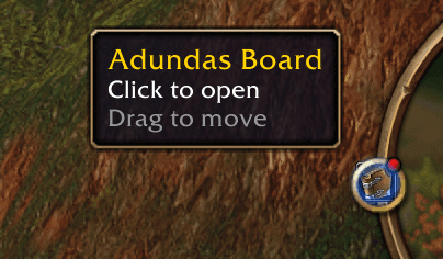 Adundas Board minimap button and its tooltip